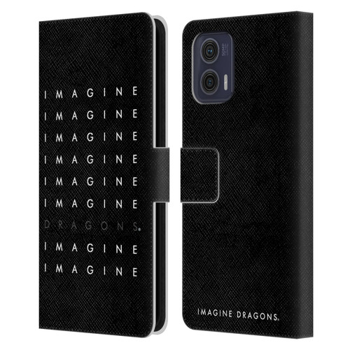 Imagine Dragons Key Art Logo Repeat Leather Book Wallet Case Cover For Motorola Moto G73 5G