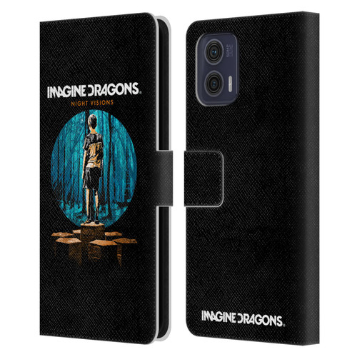 Imagine Dragons Key Art Night Visions Painted Leather Book Wallet Case Cover For Motorola Moto G73 5G