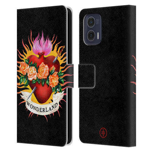 Take That Wonderland Heart Leather Book Wallet Case Cover For Motorola Moto G73 5G