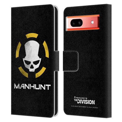 Tom Clancy's The Division Dark Zone Manhunt Logo Leather Book Wallet Case Cover For Google Pixel 7a
