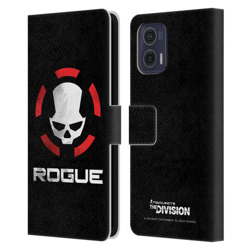 Tom Clancy's The Division Dark Zone Rouge Logo Leather Book Wallet Case Cover For Motorola Moto G73 5G