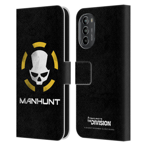 Tom Clancy's The Division Dark Zone Manhunt Logo Leather Book Wallet Case Cover For Motorola Moto G82 5G