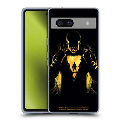 Shazam! 2019 Movie Character Art Lightning Silhouette Soft Gel Case for Google Pixel 7a