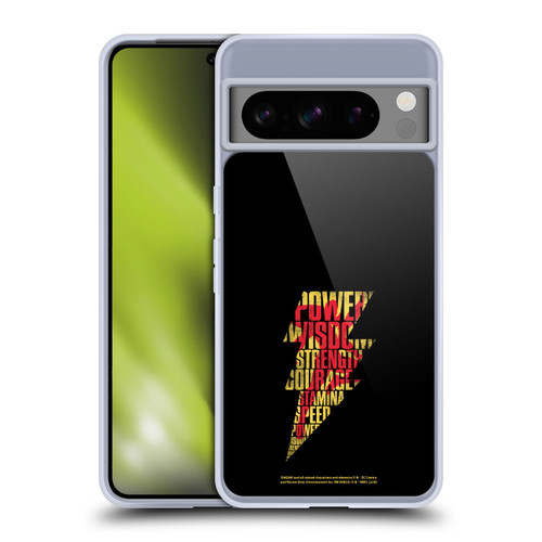 Shazam! 2019 Movie Logos Distressed Look Lightning Soft Gel Case for Google Pixel 8 Pro