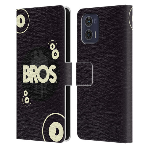 BROS Logo Art Retro Leather Book Wallet Case Cover For Motorola Moto G73 5G