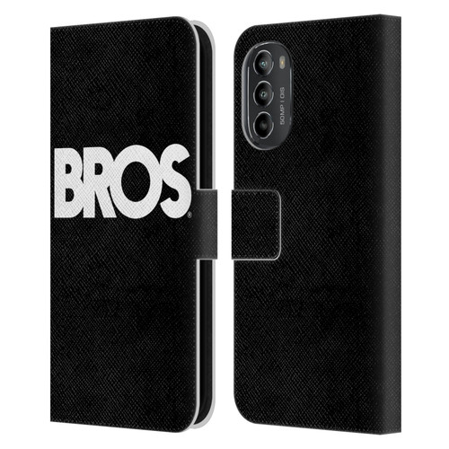 BROS Logo Art Text Leather Book Wallet Case Cover For Motorola Moto G82 5G