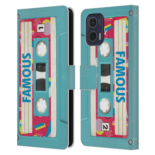 BROS Vintage Cassette Tapes When Will I Be Famous Leather Book Wallet Case Cover For Motorola Moto G73 5G