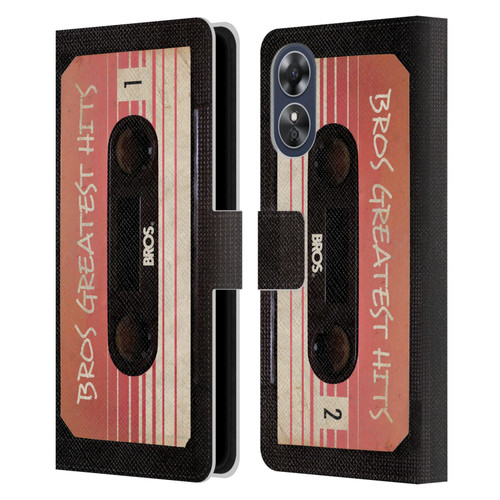 BROS Vintage Cassette Tapes Greatest Hits Leather Book Wallet Case Cover For OPPO A17