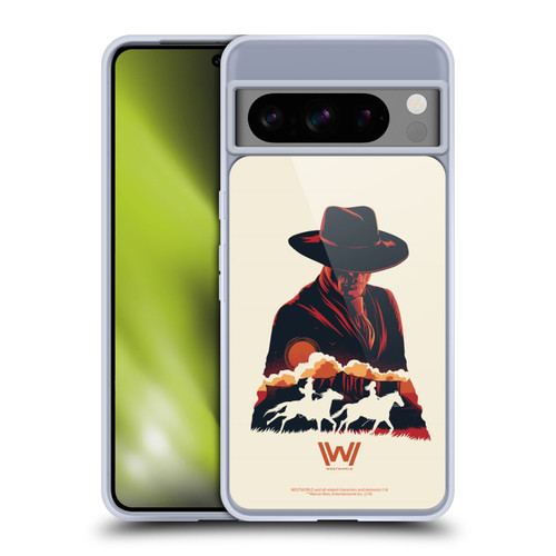 Westworld Graphics Man In Black Soft Gel Case for Google Pixel 8 Pro