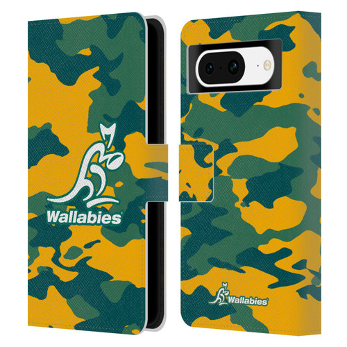 Australia National Rugby Union Team Crest Camouflage Leather Book Wallet Case Cover For Google Pixel 8