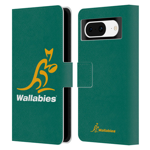 Australia National Rugby Union Team Crest Plain Green Leather Book Wallet Case Cover For Google Pixel 8