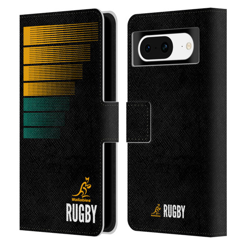 Australia National Rugby Union Team Crest Rugby Green Yellow Leather Book Wallet Case Cover For Google Pixel 8