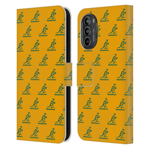 Australia National Rugby Union Team Crest Pattern Leather Book Wallet Case Cover For Motorola Moto G82 5G