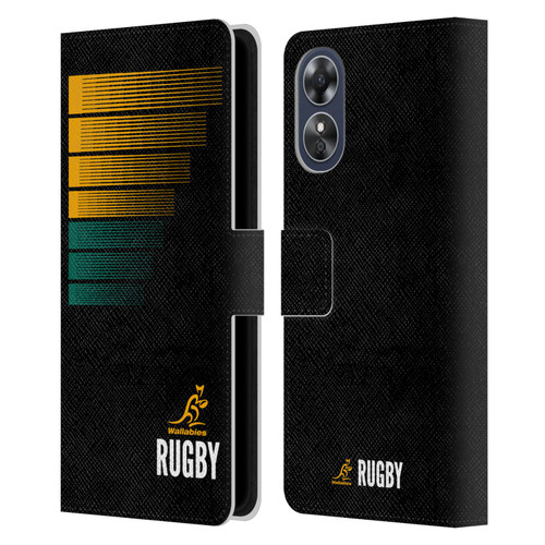 Australia National Rugby Union Team Crest Rugby Green Yellow Leather Book Wallet Case Cover For OPPO A17