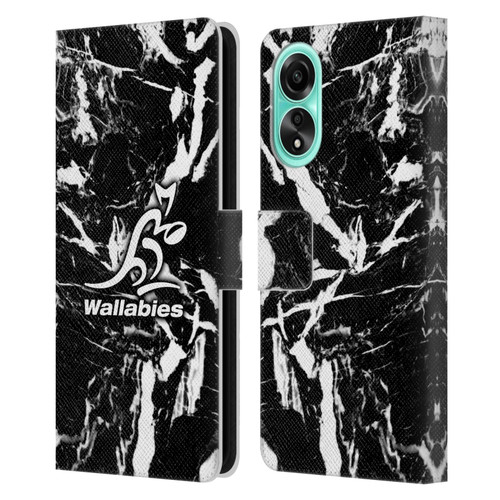 Australia National Rugby Union Team Crest Black Marble Leather Book Wallet Case Cover For OPPO A78 5G