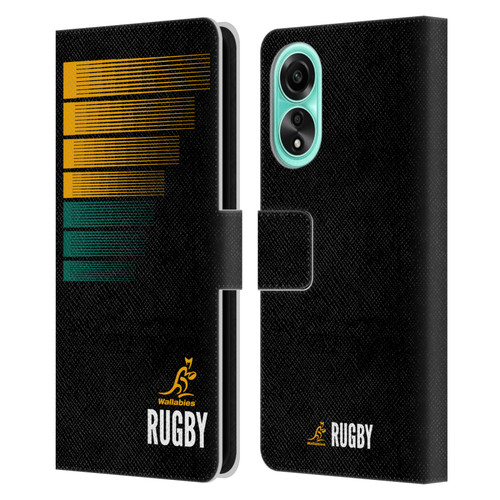 Australia National Rugby Union Team Crest Rugby Green Yellow Leather Book Wallet Case Cover For OPPO A78 5G