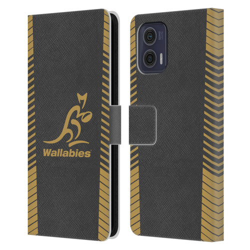 Australia National Rugby Union Team Wallabies Replica Grey Leather Book Wallet Case Cover For Motorola Moto G73 5G