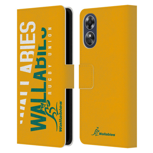 Australia National Rugby Union Team Wallabies Linebreak Yellow Leather Book Wallet Case Cover For OPPO A17