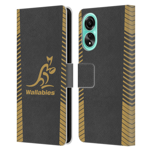 Australia National Rugby Union Team Wallabies Replica Grey Leather Book Wallet Case Cover For OPPO A78 5G