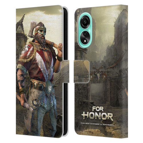 For Honor Characters Berserker Leather Book Wallet Case Cover For OPPO A78 4G