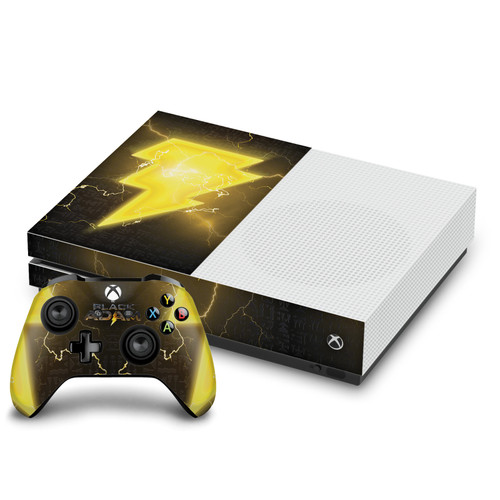 Black Adam Graphic Art Lightning Logo Vinyl Sticker Skin Decal Cover for Microsoft One S Console & Controller