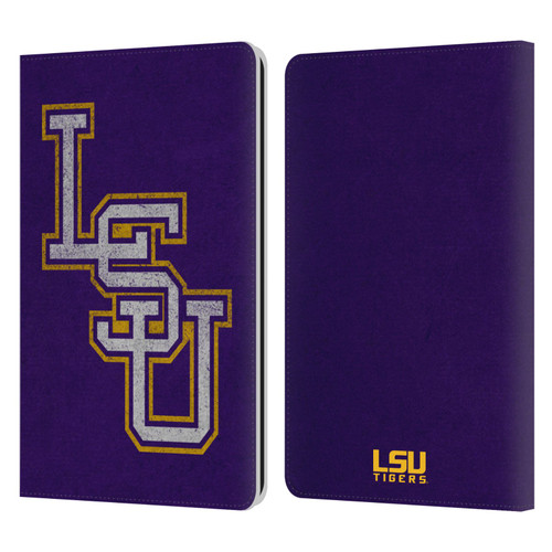 Louisiana State University LSU Louisiana State University Distressed Leather Book Wallet Case Cover For Amazon Kindle Paperwhite 1 / 2 / 3