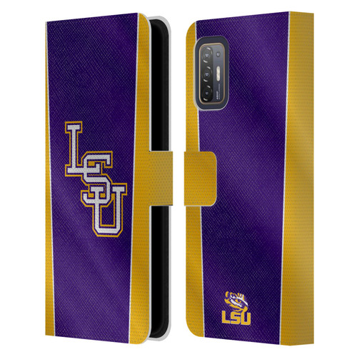 Louisiana State University LSU Louisiana State University Banner Leather Book Wallet Case Cover For HTC Desire 21 Pro 5G