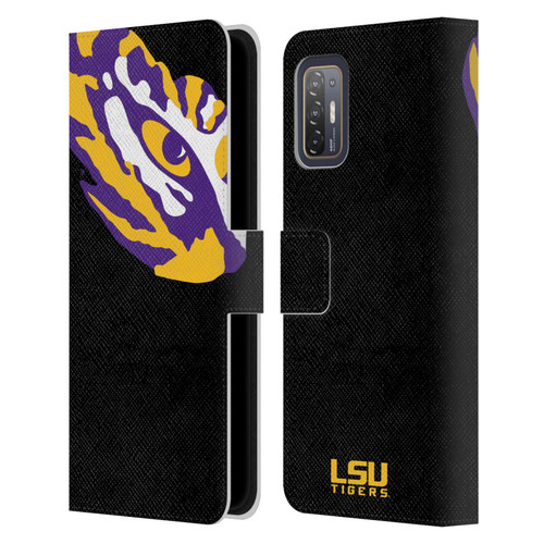 Louisiana State University LSU Louisiana State University Oversized Icon Leather Book Wallet Case Cover For HTC Desire 21 Pro 5G