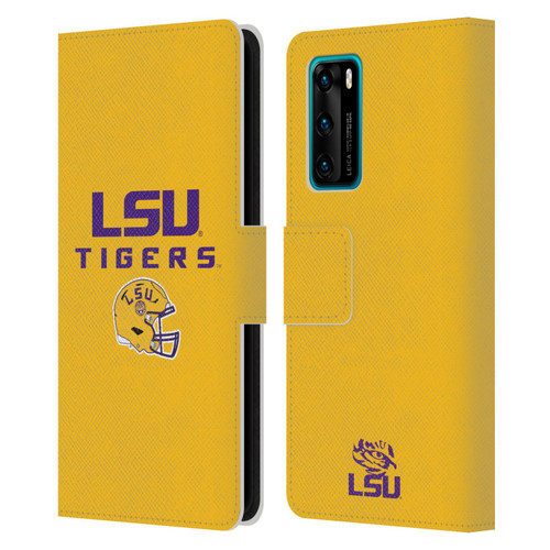 Louisiana State University LSU Louisiana State University Helmet Logotype Leather Book Wallet Case Cover For Huawei P40 5G