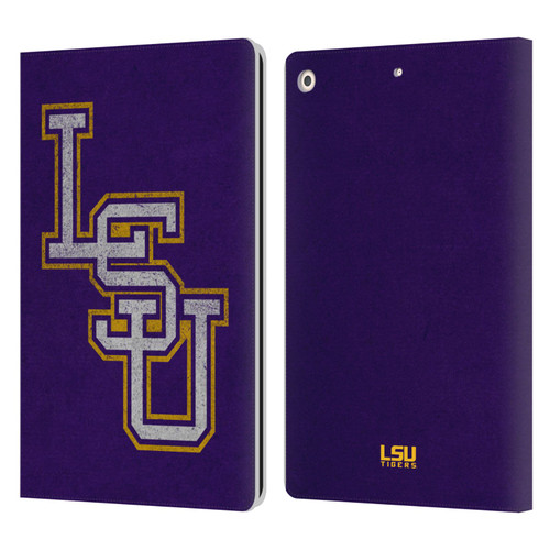 Louisiana State University LSU Louisiana State University Distressed Leather Book Wallet Case Cover For Apple iPad 10.2 2019/2020/2021