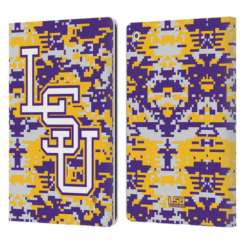 Louisiana State University LSU Louisiana State University Digital Camouflage Leather Book Wallet Case Cover For Apple iPad 10.2 2019/2020/2021