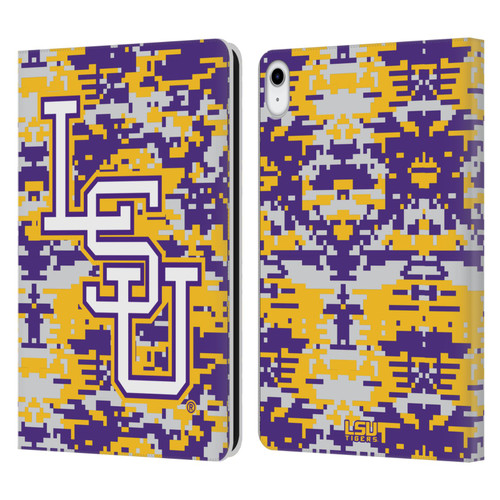 Louisiana State University LSU Louisiana State University Digital Camouflage Leather Book Wallet Case Cover For Apple iPad 10.9 (2022)
