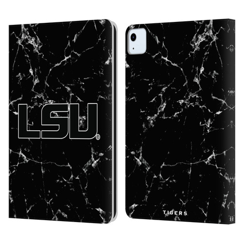 Louisiana State University LSU Louisiana State University Black And White Marble Leather Book Wallet Case Cover For Apple iPad Air 2020 / 2022