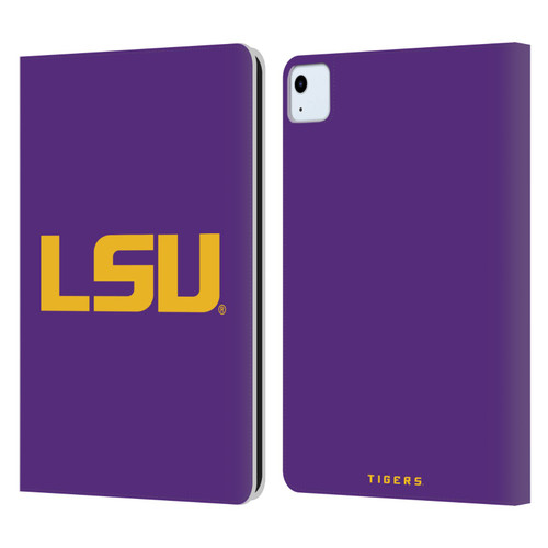 Louisiana State University LSU Louisiana State University Plain Leather Book Wallet Case Cover For Apple iPad Air 2020 / 2022