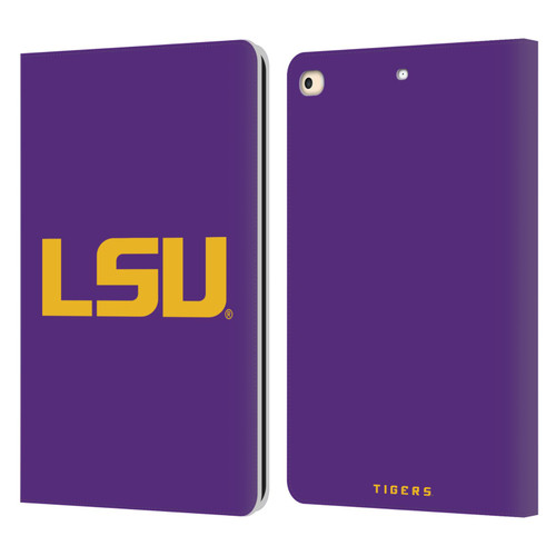 Louisiana State University LSU Louisiana State University Plain Leather Book Wallet Case Cover For Apple iPad 9.7 2017 / iPad 9.7 2018