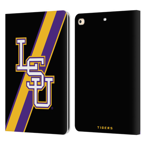 Louisiana State University LSU Louisiana State University Stripes Leather Book Wallet Case Cover For Apple iPad 9.7 2017 / iPad 9.7 2018