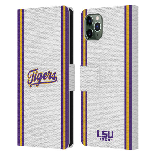 Louisiana State University LSU Louisiana State University Football Jersey Leather Book Wallet Case Cover For Apple iPhone 11 Pro Max