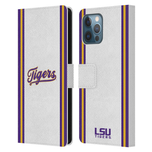 Louisiana State University LSU Louisiana State University Football Jersey Leather Book Wallet Case Cover For Apple iPhone 12 Pro Max