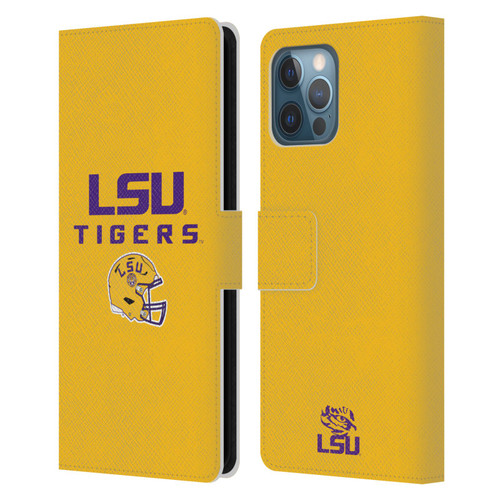 Louisiana State University LSU Louisiana State University Helmet Logotype Leather Book Wallet Case Cover For Apple iPhone 12 Pro Max