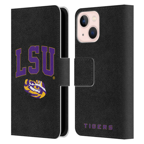 Louisiana State University LSU Louisiana State University Campus Logotype Leather Book Wallet Case Cover For Apple iPhone 13 Mini