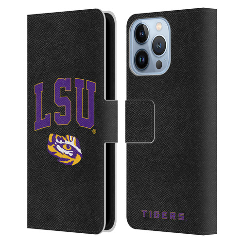 Louisiana State University LSU Louisiana State University Campus Logotype Leather Book Wallet Case Cover For Apple iPhone 13 Pro