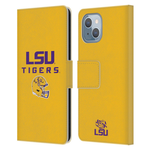 Louisiana State University LSU Louisiana State University Helmet Logotype Leather Book Wallet Case Cover For Apple iPhone 14