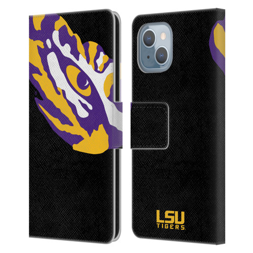 Louisiana State University LSU Louisiana State University Oversized Icon Leather Book Wallet Case Cover For Apple iPhone 14