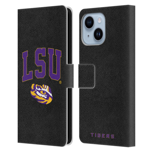 Louisiana State University LSU Louisiana State University Campus Logotype Leather Book Wallet Case Cover For Apple iPhone 14 Plus
