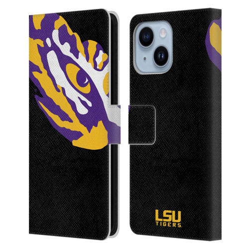 Louisiana State University LSU Louisiana State University Oversized Icon Leather Book Wallet Case Cover For Apple iPhone 14 Plus