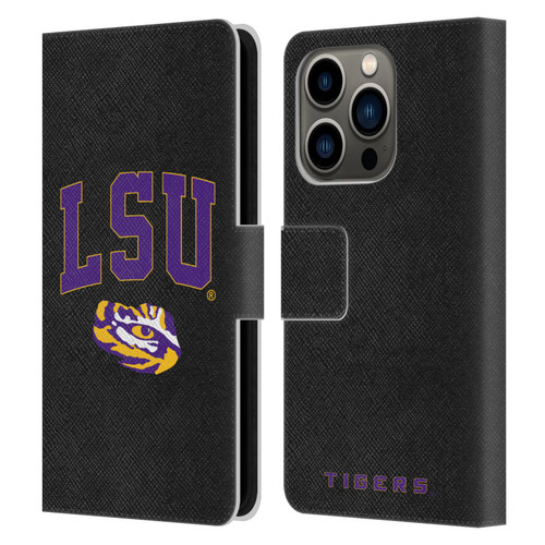 Louisiana State University LSU Louisiana State University Campus Logotype Leather Book Wallet Case Cover For Apple iPhone 14 Pro