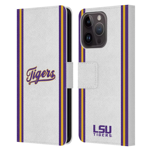 Louisiana State University LSU Louisiana State University Football Jersey Leather Book Wallet Case Cover For Apple iPhone 15 Pro