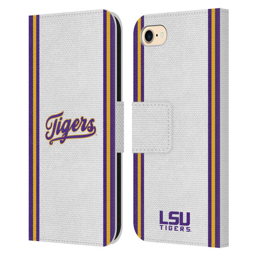 Louisiana State University LSU Louisiana State University Football Jersey Leather Book Wallet Case Cover For Apple iPhone 7 / 8 / SE 2020 & 2022