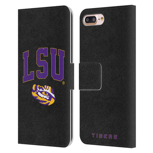 Louisiana State University LSU Louisiana State University Campus Logotype Leather Book Wallet Case Cover For Apple iPhone 7 Plus / iPhone 8 Plus