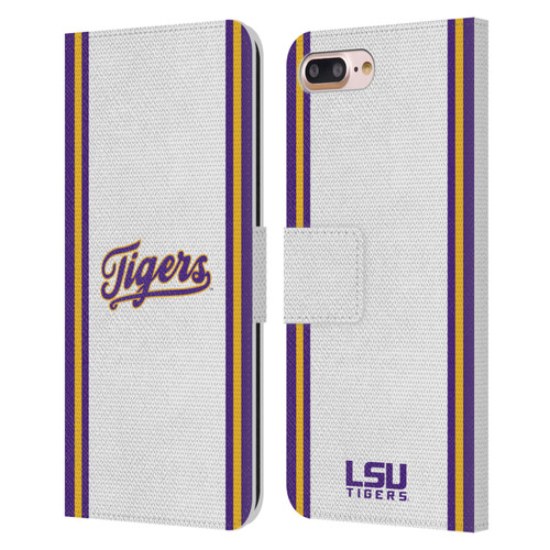 Louisiana State University LSU Louisiana State University Football Jersey Leather Book Wallet Case Cover For Apple iPhone 7 Plus / iPhone 8 Plus
